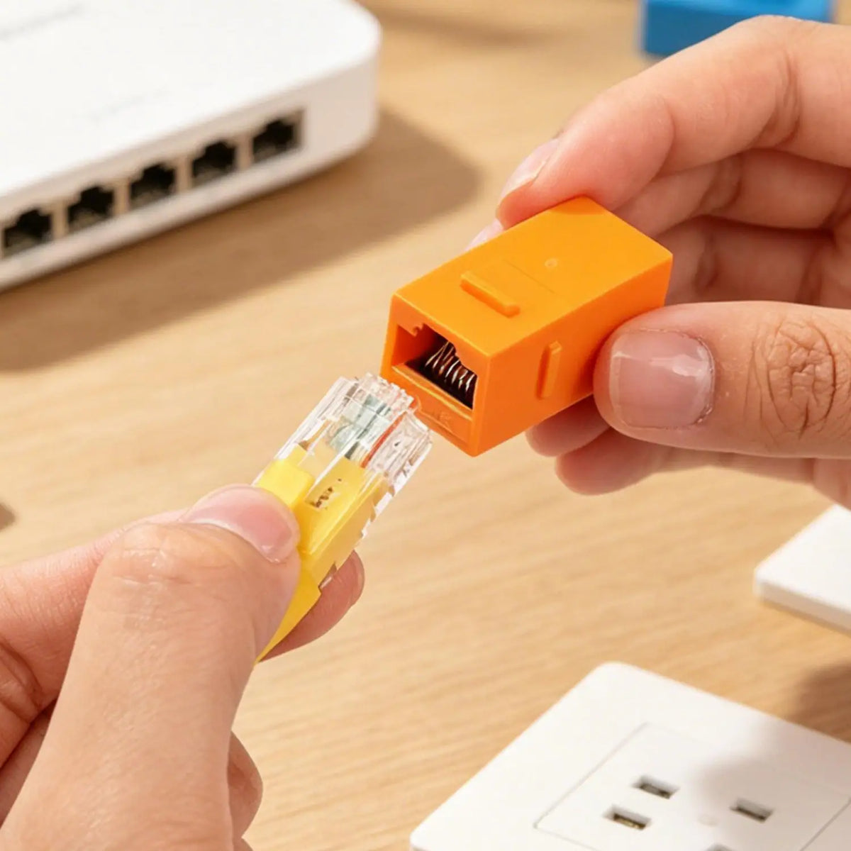 1-5Pcs Colorful RJ45 Cat6 Straight-Through Keystone Module Extender Adapter Couplers Plug CAT6 Inline Coupler Keystone Jack Plug