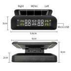 E-ACE K07 TPMS Solar Sensor Intelligence Wireless Tire Pressure Monitoring System Temperature Warning With 4 Sensors