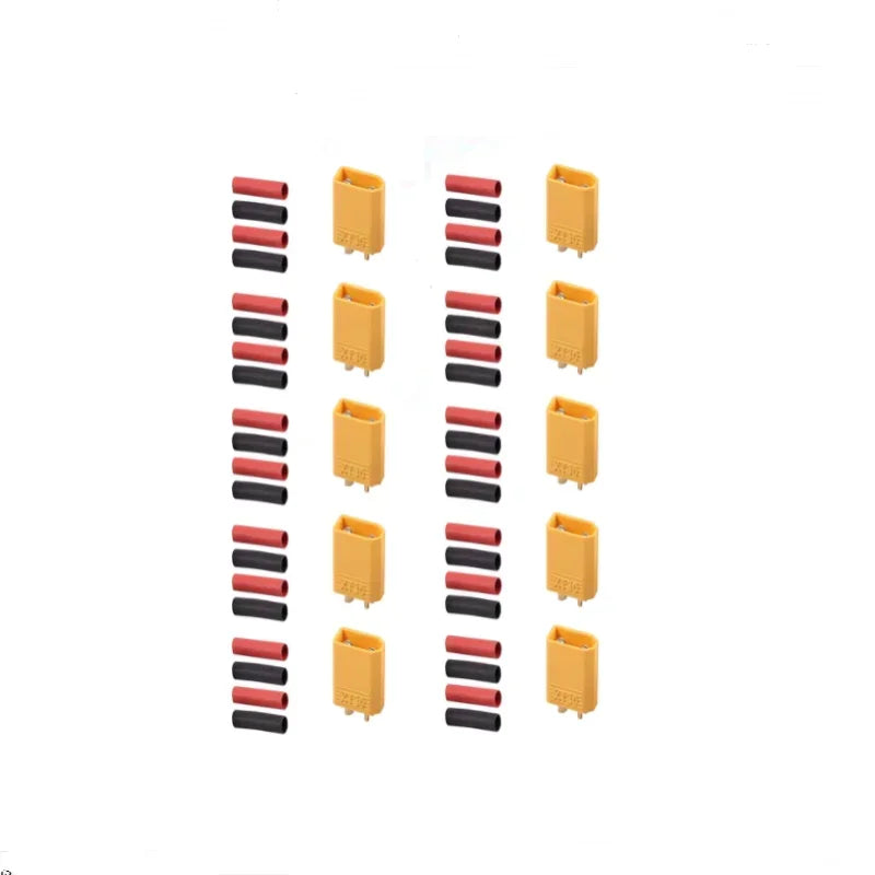 10/20 pairs XT30 2mm Gold Plated Battery Connector with Heat Shrink Tube for Drones RC Cars