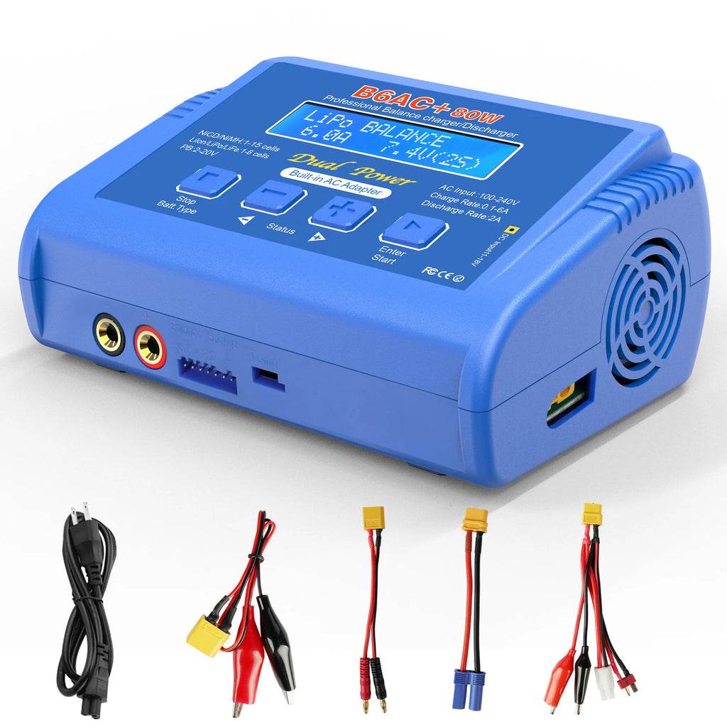IMAX B6 80W Digital RC Balance Charger Discharger for LiPo NiMH NiCd LiFe Pb Battery Lipro Charger+ 15V 6A Adapter Optional