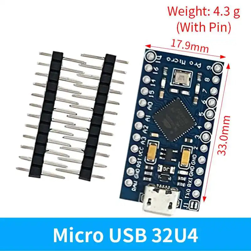 Pro Micro ATmega32U4 5V 16MHz Replace ATmega328 For Arduino Pro Mini With 2 Row Pin Header For Leonardo Mini Usb Interface 1-10