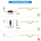 FOB COB LED Strip Lights 3mm 5mm 8mm 10mm 12V 24V Flexible Dimmable LED Tape Easy Install Cuttable 3000K 4000K 6000K LED Tape
