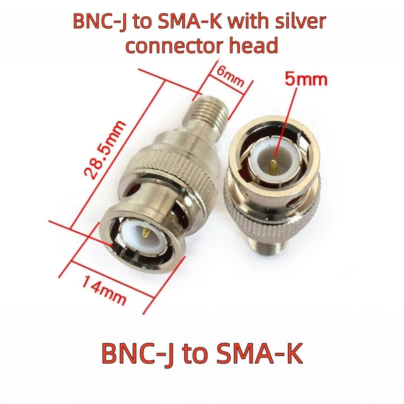 SMA Male Plug to BNC Female M/F Radio Antenna Connector RF Converter M/F Radio Antenna Adapters Kit Coaxial SMA to BNC Adapter