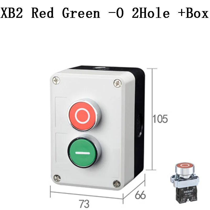 NEW XB2 Metal button switch control box start stop industrial identification symbol self reset circular emergency stop SWITCH