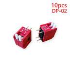 10PCS Piano Type Red Toggle Switch Module Spacing 2.54MM Horizontal Type Side Plug DP-1/2/3/4/5/6/7/8/10 Position DIP Switch