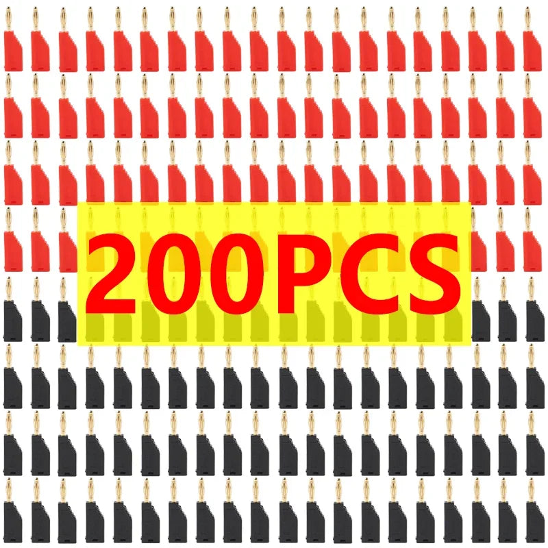 20/80/200Pcs Copper Nickel Plated 2MM Stackable Banana Plug Soldering Electrical Connector DIY Tools