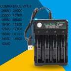 2 3 4 Slots 18650 Battery Charger For 3.7V Rechargeable Lithium AC 110V/220V 10440 14500 16340 16650 14650 18350 18500 Batteries