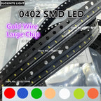 Highlight 0402 SMD LED, Red, Blue, Green, White, Warm-white, Ice-blue, Yellow, 1005 Gold Wire Large Chip Light Emitting Diode