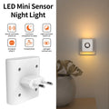 220V Led Night Light with EU Socket Motion Sensor Plug into Wall Lamp Warm White Ambient Light for Toilet Staircase Bedroom