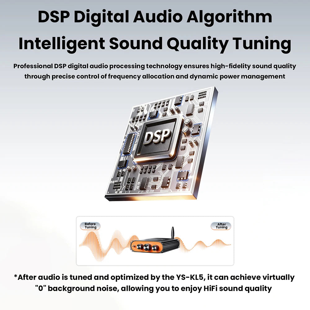 DC 24-36V YS-KL5 BT 5.3 Dual Channel HiFi Digital Amplifier 300W+300W Dual Channel Amplifier Board TPA3255 Chip