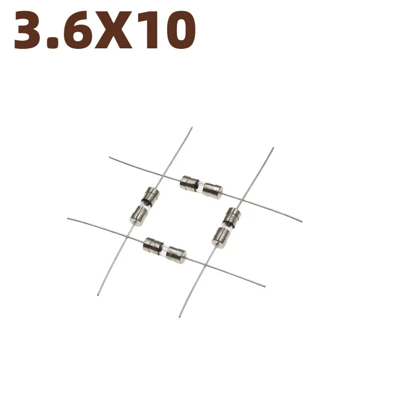 3.6X10MM Straight Pin Fast Blow Glass Fuse 3.6*10mm Slow Break The Fuse Tube 250V 0.5A 1A 2A 3A 3.15A 4A 5A 6A 8A 10A 12A 15A