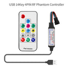 WS2811 WS2812B WS2813 WS2815 LED Pixels Strip Light Controller 3/4PIN USB/DC RF 14/17/21Keys LED Tape Remote Controller DC5-24V