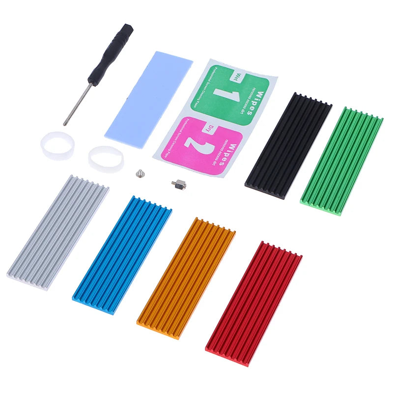 1set M.2 SSD Heat Sink NVME NGFF M.2 2280 Solid State Hard Disk Aluminum Heatsink Cooler Radiator Thermal Cooling Pad For PC