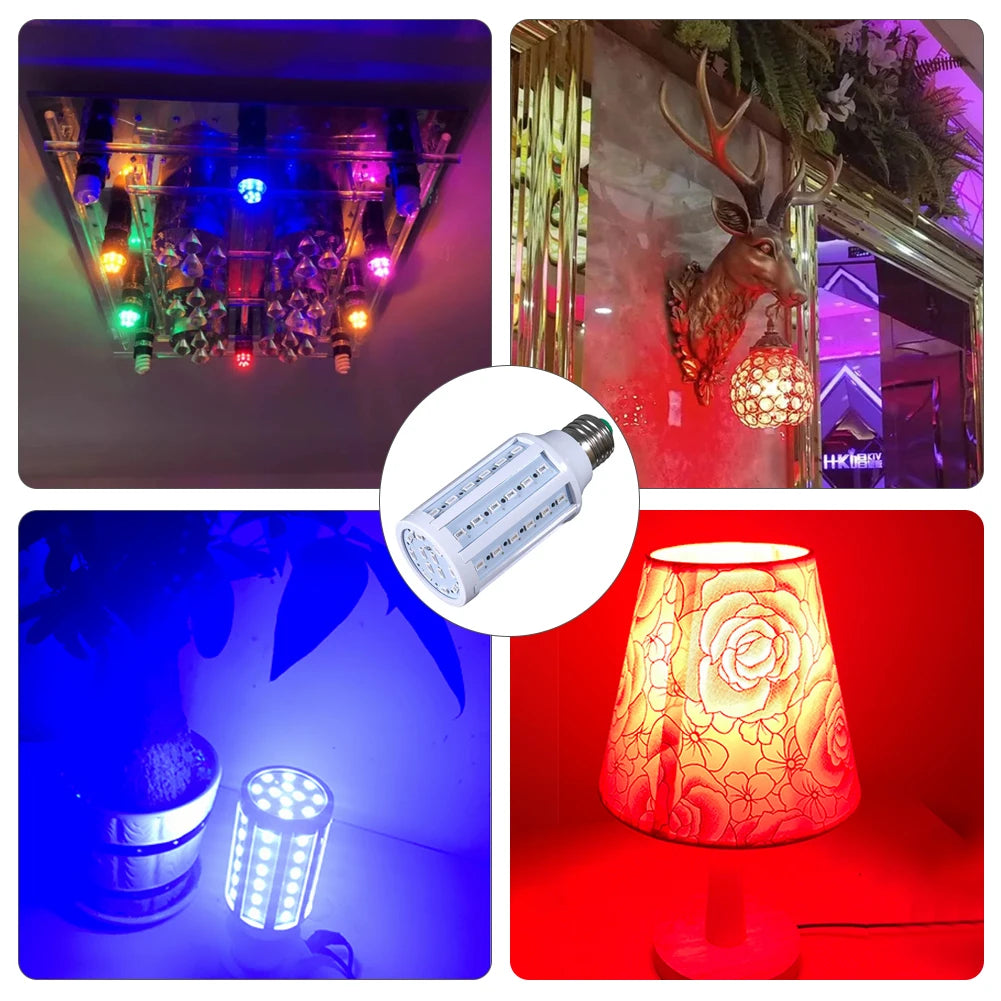 5W 10W 15W E27 LED Bulb SMD5730 Corn Bulb Lamps Red Yellow Bule Pink Green Garden Lawn Landscape Decorative Light Bulbs 85-265V