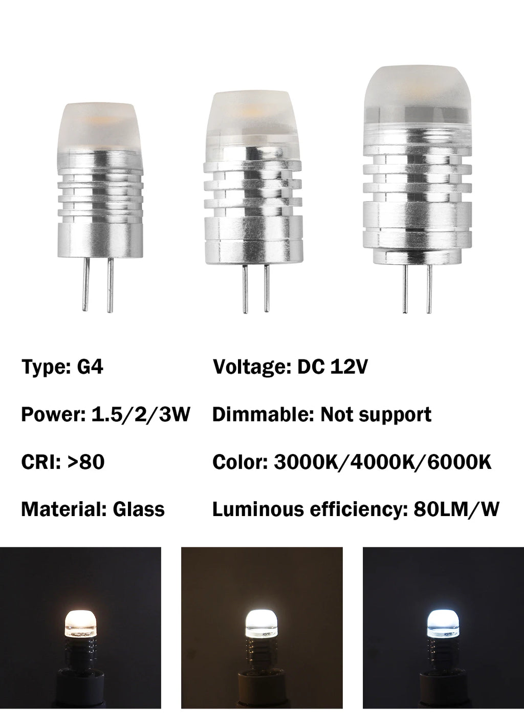 2pcs Mini G4 12V 24V LED Lamp Dimmable Light 3W COB Bulb AC DC 12V Lampada COB 360 Beam Lampada G4 COB Lights Replace Halogen