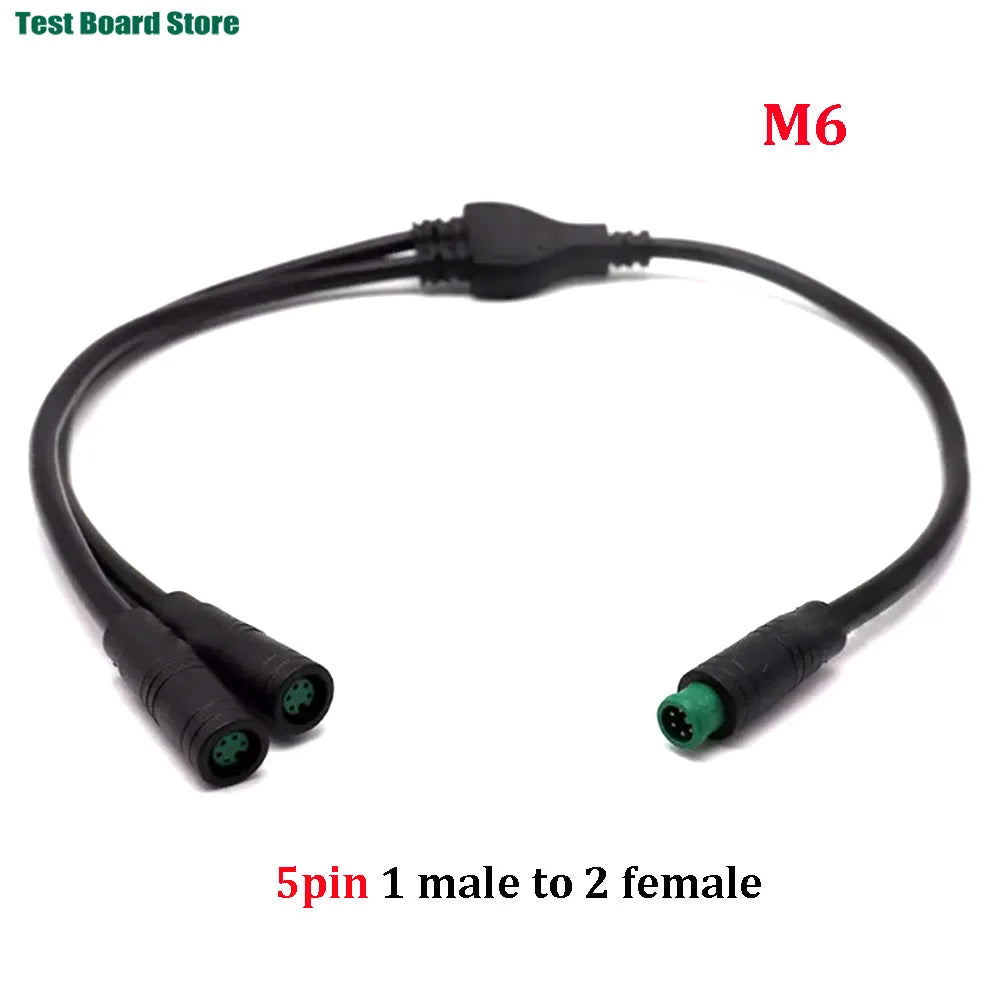  M6/M8 1 male to 2 female 2/3/4/5/6 pin Ebike DC splitter sensor Connector 40CM Cable Electric Bicycle Butt Joint ebike Plug
