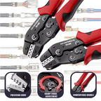 Versatile Ratchet Crimping Tool Set for Open Barrel Pins, SATA, TE, JST, Molex, and Dupont Connectors