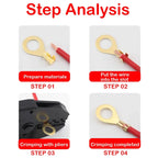 O-type Ground Lugs Terminal Cold-Pressed Copper Tab Wiring Nose Wire Lugs Crimp Wire Connector Eyelets Cable Connection Clamp