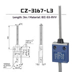 CNTD Micro Travel Limit Switch CZ‑3 Series CZ‑3101 CZ‑3104 CZ‑3108 CZ‑3112 IP67 Waterproof 5A 250V Position Control Switch