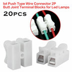 20Pcs CH2 Spring Quick Wire Connector Cable Clamp 2p Electrical Crimp Erminal Block 2 Way Easy Fit For Led Strip