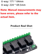 Modbus RTU RS485 TTL Relay Control Module Optional 3/4/6/8 Channel High Power Output Industrial PLC