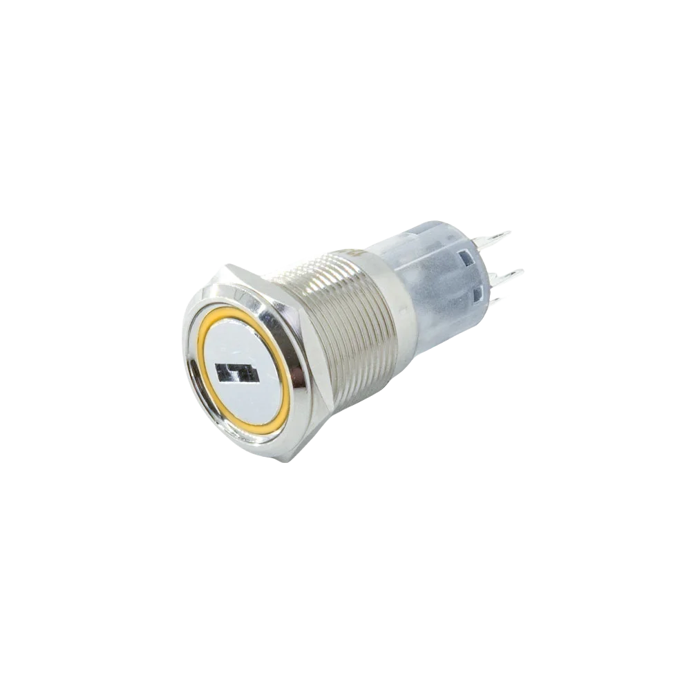 16/19/22mm metal Key rotary push button 2/3 position latching knob Switch Press Button rotary Rotate LED light rotation IP65