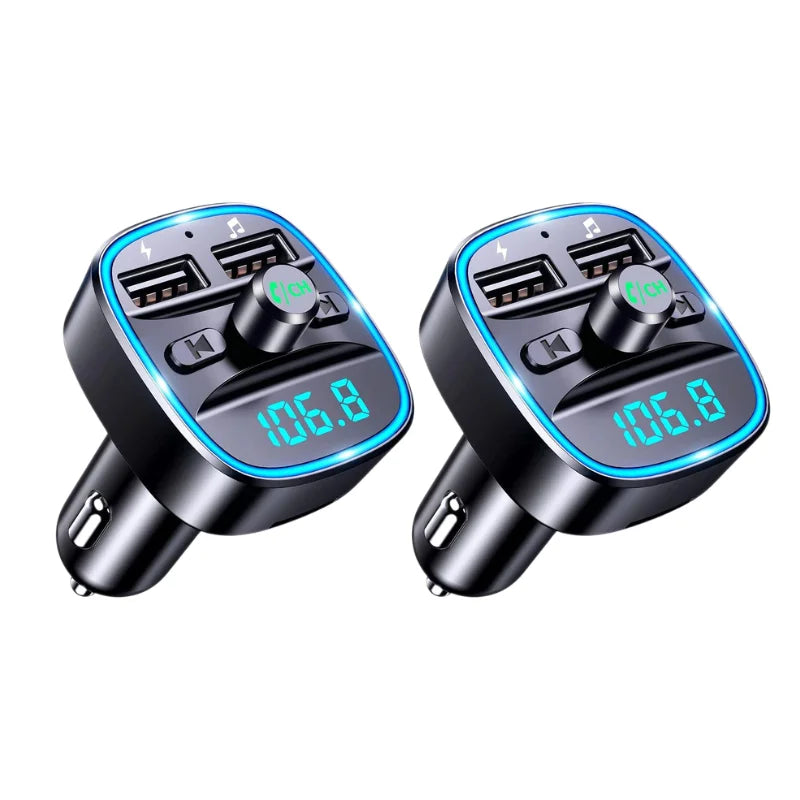 Bluetooth 5.0 Car FM Transmitter Dual USB Fast Car Charger LED Screen Hands Free Call MP3 Music Player Adapter Car Accessories