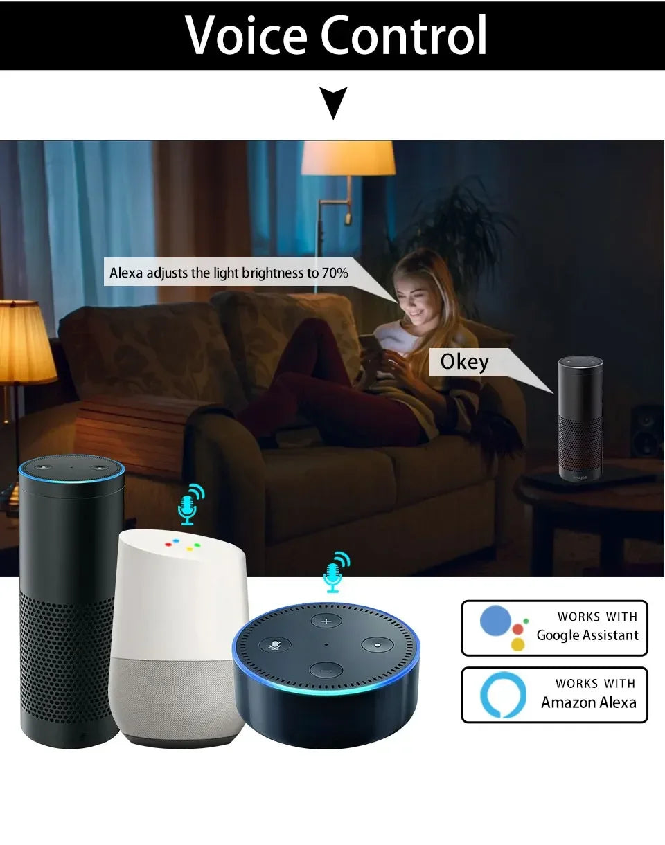 Tuya Smart WiFi LED Bulb Light AC 220V 110V E27 10W 15W 20W LED Lamp Dimmable APP Voice Control Works With Alexa Google Home