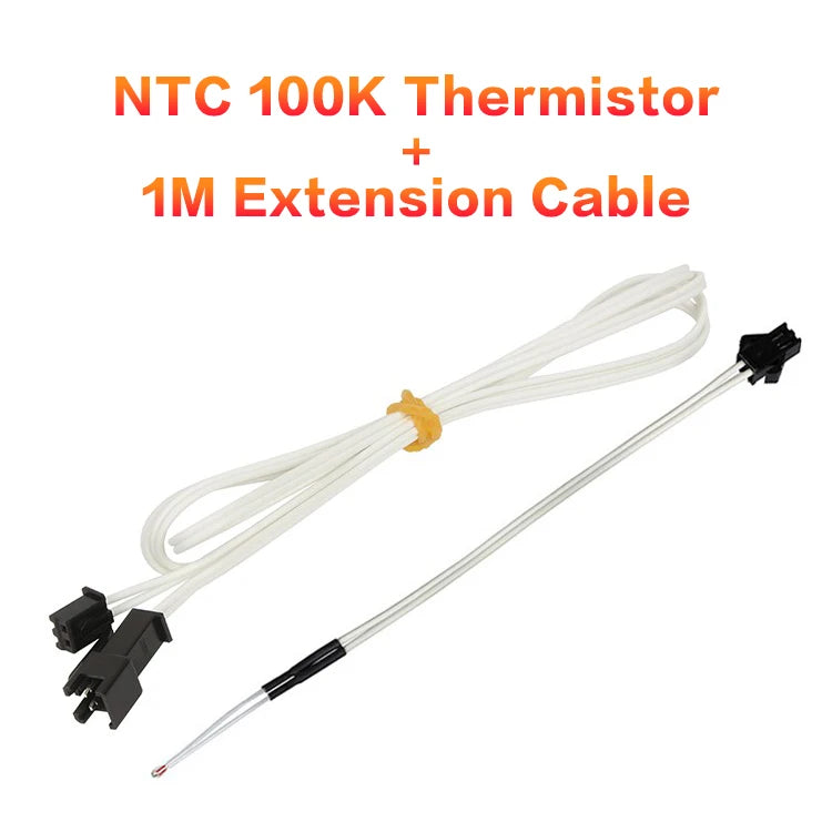 3DSWAY 3D Printer Parts HT-NTC 100K ohm B3950 Thermistor Cartridge Sensor with SM Plug High Temperature for E3D V6 PT100 Hotend