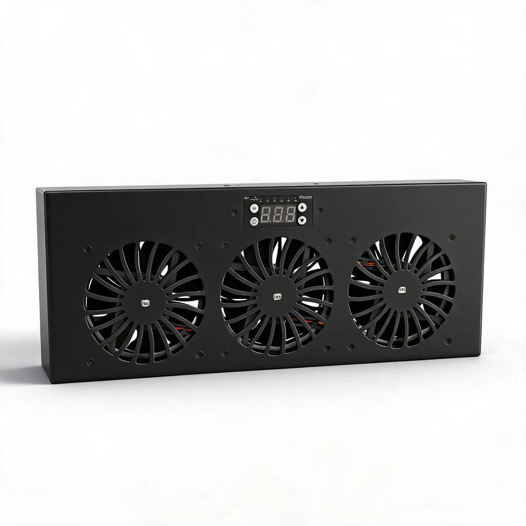 US 19" Rack Cabinet Cooling Fan Module1U/2U Horizontal/Vertical Mount Temperature Control Server Chassis Fan Black/Silver