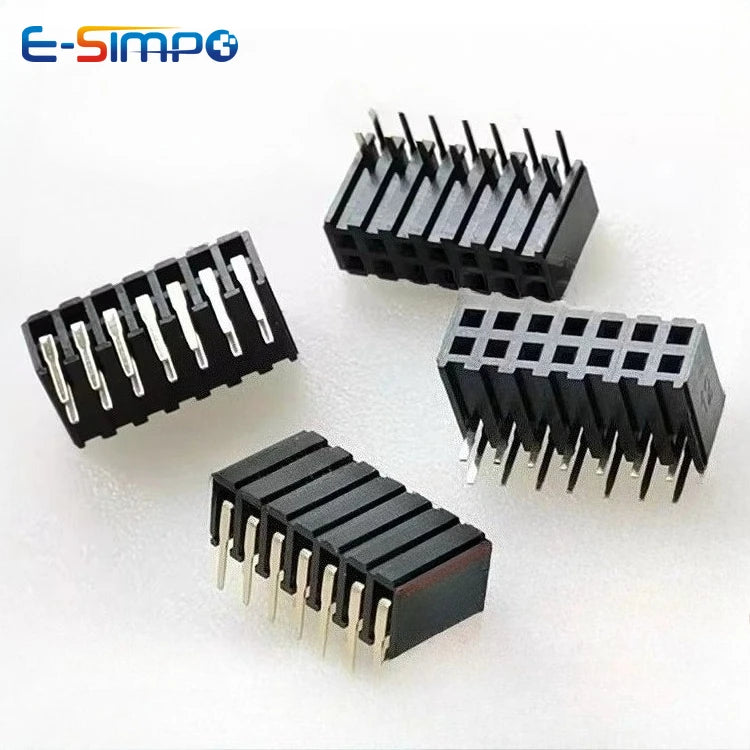 10pcs 2.0mm Side Insertion Right Angle Double Row 2X4/5/6/8/9/10/12/20/22/40P PH7.2 gold-plated PCB Female Pin Header