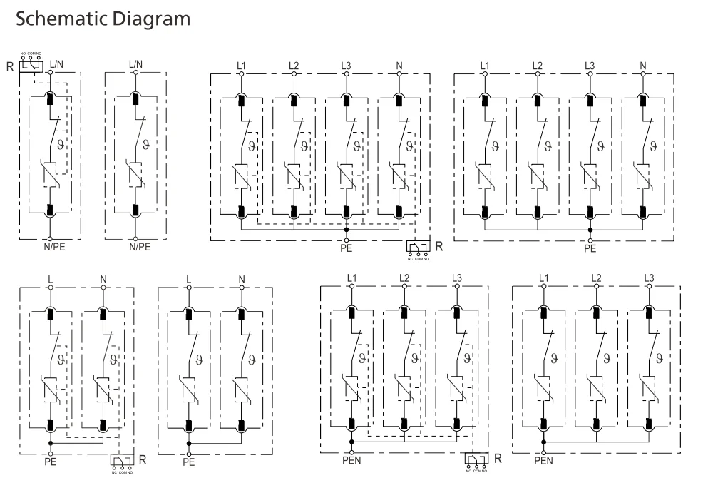 ONCCY 50KA AC SPD ,T1+T2 Class, 2P Surge Protector,AC 275V 230V 220V Din Rail House Surge Protector，Remote Signal Optional