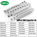 130PCS SMD Aluminum Electrolytic Capacitor 1UF-220UF 13 Value Aluminum Electrolytic Capacitor Combination Kit 10V 16V 25V 50V