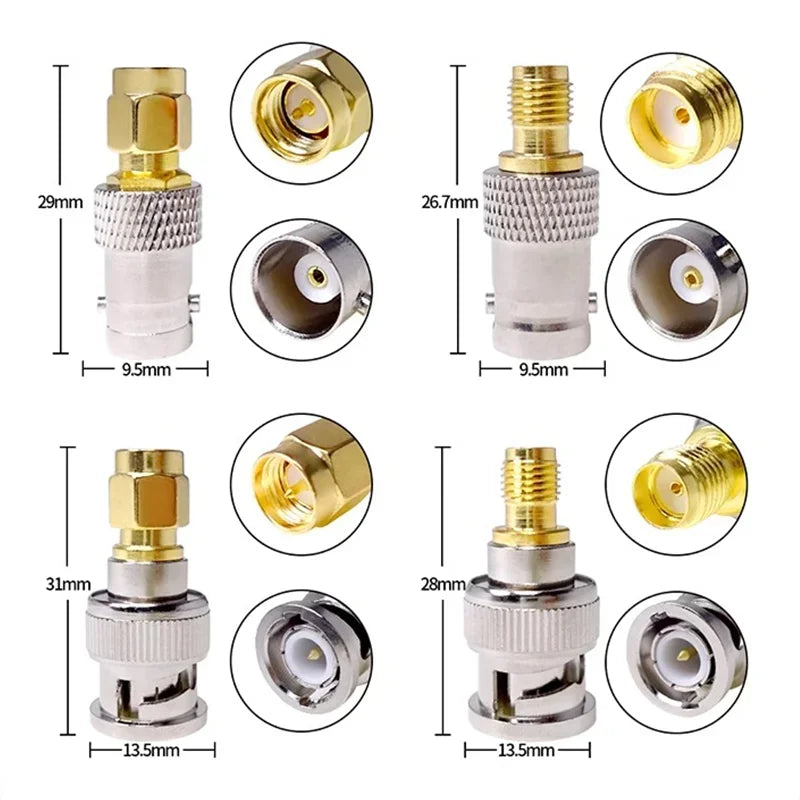 5PCS SMA To BNC RF Connector SMA BNC Adapter Male To Female for Antenna/Extension Cable BNC To SMA Connectors