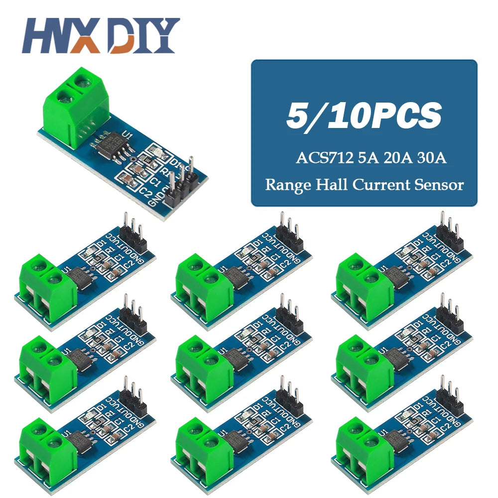 5/10pcs 3pcs ACS712 5A 20A 30A Range Hall Current Sensor Module ACS712-30A ACS712-20A