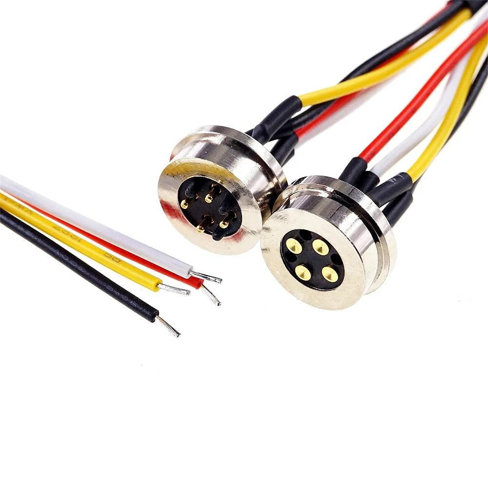 1/3/5 Pair Circular Shape Magnetic Pogo Pin Connector 1 2 3 4 5 Pole Male Female Probe DC Power Charging Round Profile