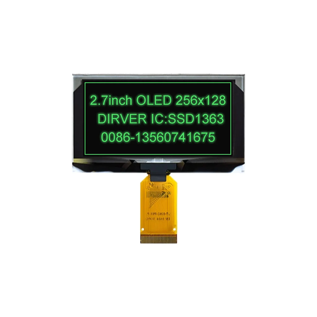 2.7 Inch 256*128 OLED Display Screen COG SPI IIC I2C interface 4PIN 7PIN 30PIN LCD Panel 256x128