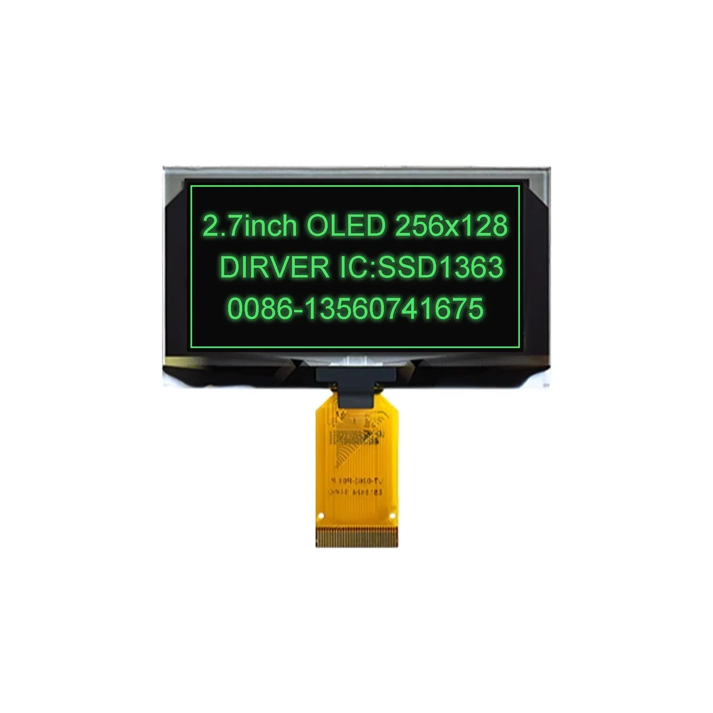 2.7 Inch 256*128 OLED Display Screen COG SPI IIC I2C interface 4PIN 7PIN 30PIN LCD Panel 256x128