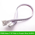 PHB2.0 PHB 2.0MM Pitch Double Row With Lock Catch Wire Cable Connector 2x2P/3P/4P/5P/6P 20cm 26AWG Male and Female Plug Socket