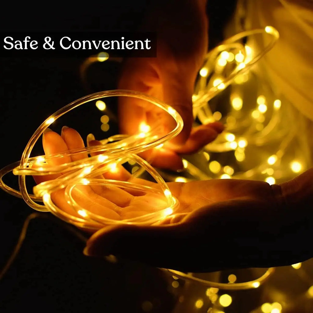 Solar Rope Lights Solar LED Light Path Deck Outdoor Garden Solar String Lights Waterproof Outdoor Lighting Strips 8 Light Modes