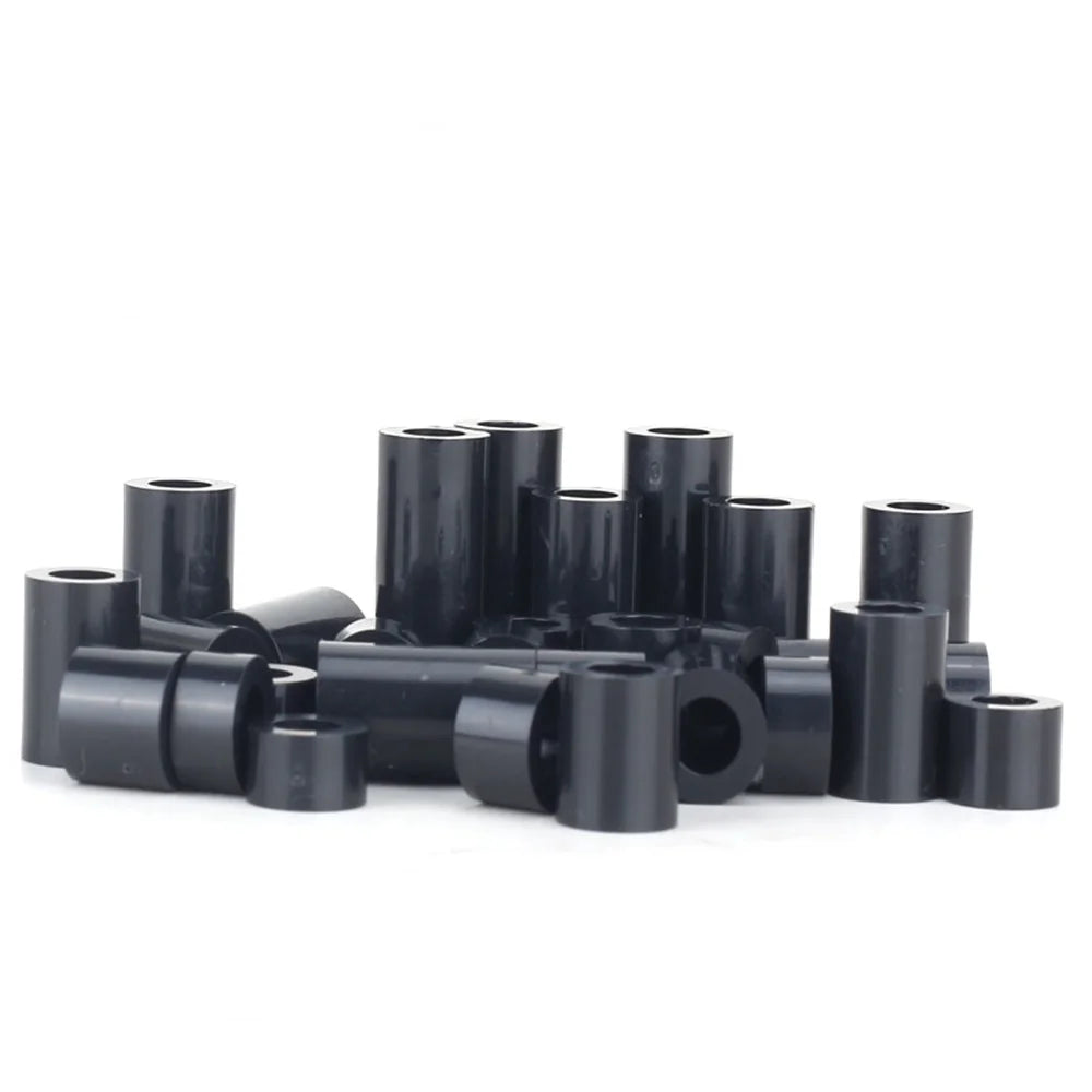 140pcs/box M3 Nylon Spacer Kit Black White ABS Plastic Non-Threaded Hollow Standoff Assortment OD7mm ID3.2mm Washer Set