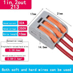 10pcs Quick Terminal Connector 212/213/214/215 Hard And Soft Wire Parallel Connector Connector Press The Wire Terminal PCT