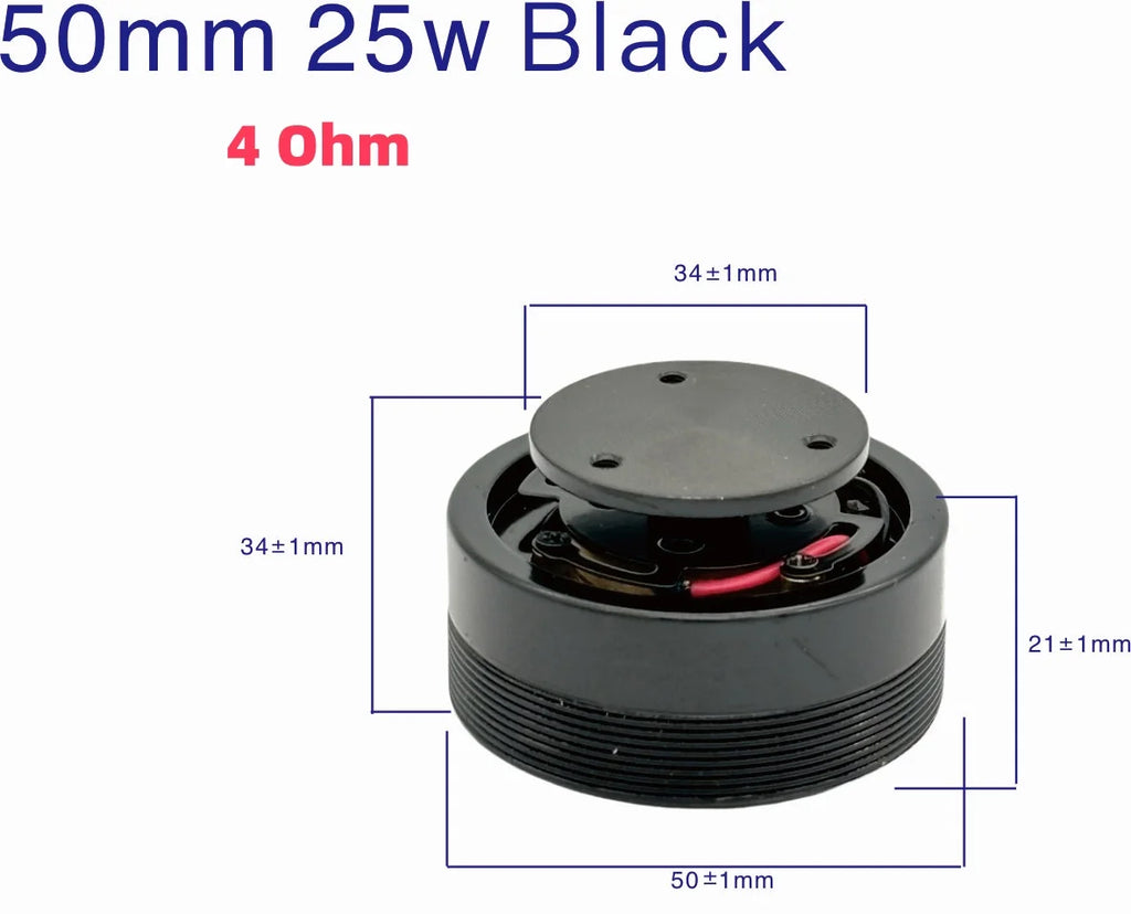 50MM 25W Vibration Speaker 4/8 Ohm  DIY Bass Resonance Aluminum Speaker System for Tabletop Audio High Power Sound Transducer