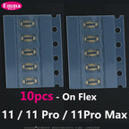 10pcs Battery FPC Connector Flex Cable For iPhone 14 15 Plus 13 12 11 Pro Max 7 6S X XR 8 Plus Clip Plug