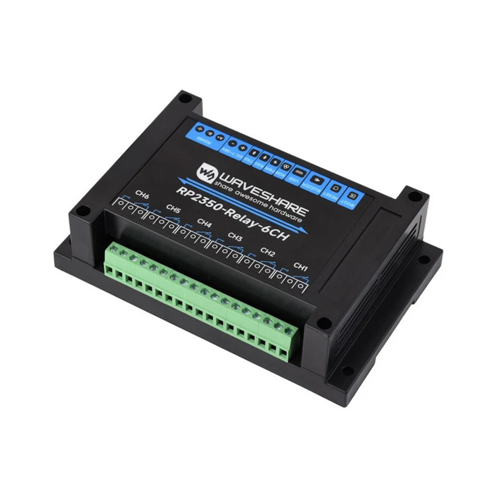 VoltSIndustrial 6-Channel RP2350 Relay Module Onboard RS485 / Pico HAT Interfaces With Multiple Isolation Protection Circuits In