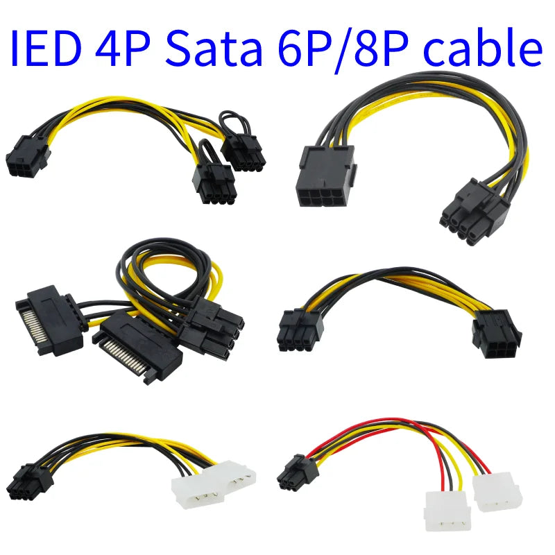 PCIe 6pin to 6 2 pin PCI 8pin Adapter Splitter Power Extension Cable,Power Supply PCI-e 6-pin to 8-pin for PCI Express GPU
