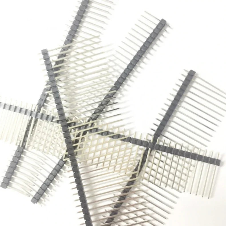 100pcs 2.54mm Single Row 1X40P Cuttable L7.5/9.5/11.4/15/17/19/21/25/30mm Breakaway Stack PCB Board Male Pin Header Connector