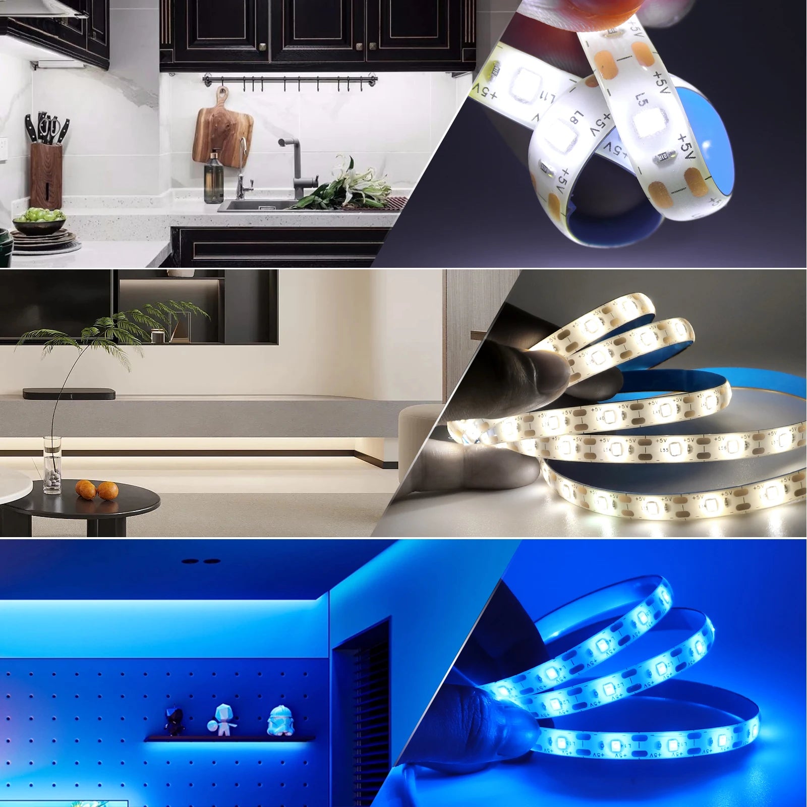 DC 5V USB LED Strips 2835 Warm Cold White LED Strip Light TV Backlight Lighting Tape for Room Decor 0.5m-5m LED String Light