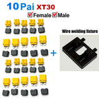 XT30 Connector Plug with Sheath Housing Male/Female XT30 Plugs and Welding Fixtures For RC Lipo Battery Cars Drones Airplane