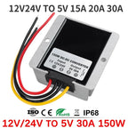 12V to 5V 24V to 5V 5A 10A 30A 20A 15A DC-DC Power Converter Step-down 8-36V to 5V Buck Module Power Regulator Supply Car LED CE